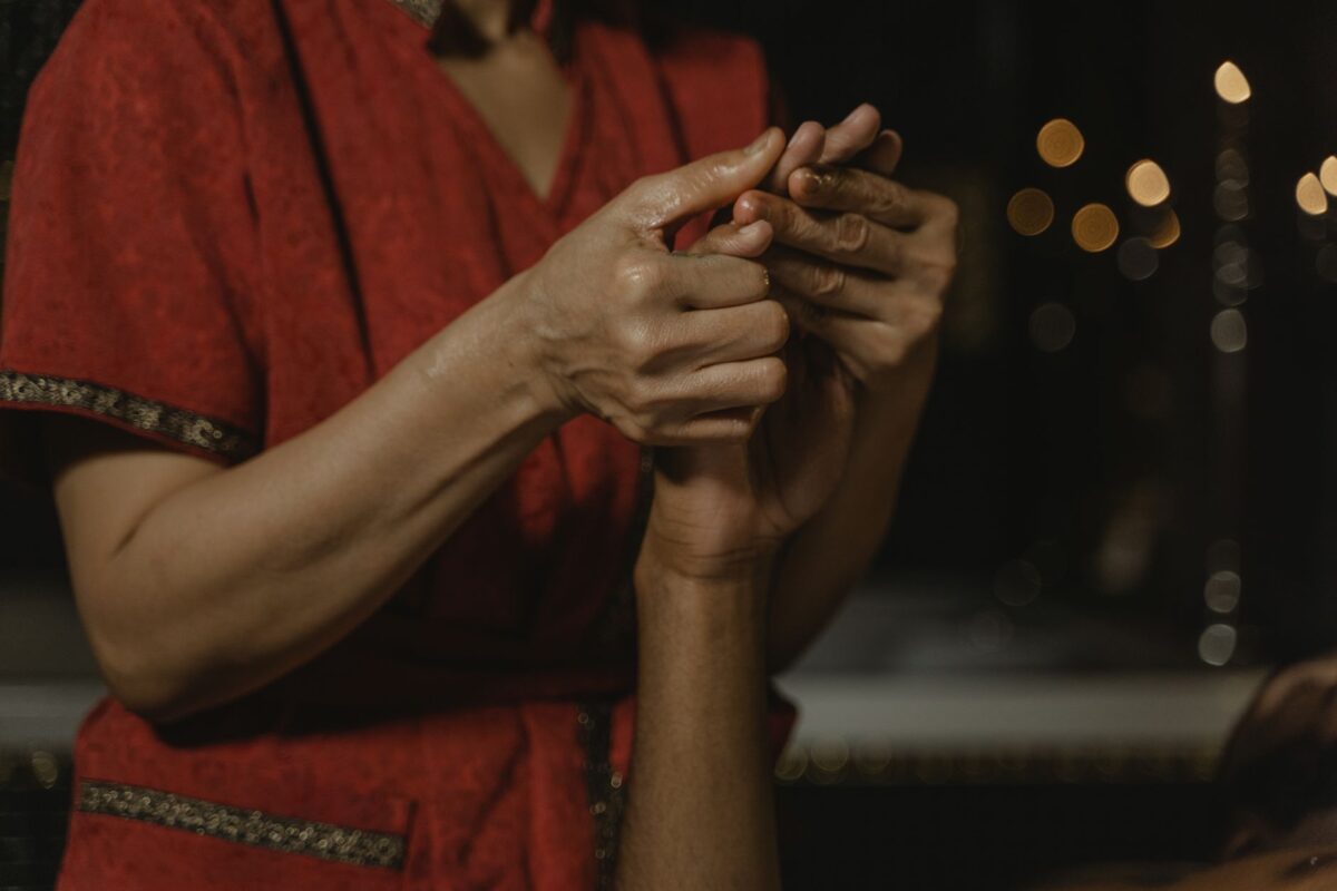 Close-up of a gentle hand massage